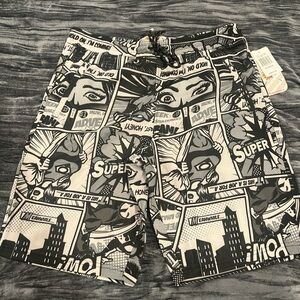 Graphic Comic Print Men's Shorts by Drill Clothing Size M